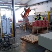 Seguridad en celda de robot paletizador